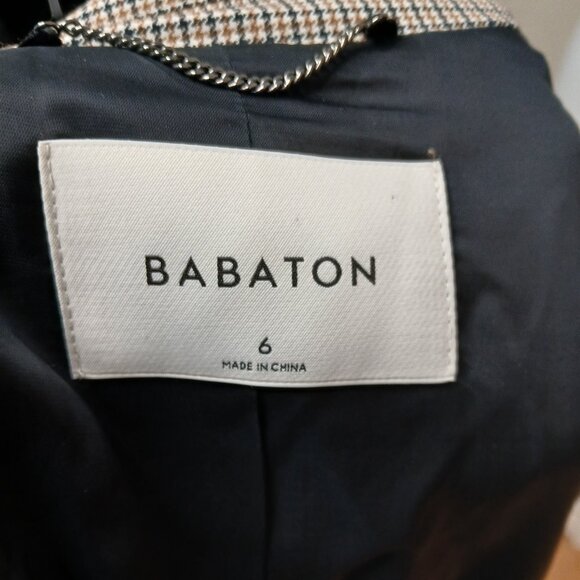 Aritzia Babaton Samuel Micro Houndstooth Double Breasted Blazer Size 6 - Picture 8 of 9